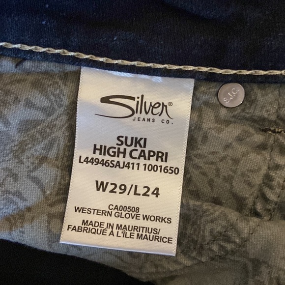 Suki Super Stretch Silver Jeans Capris W29/L23 - Picture 8 of 14
